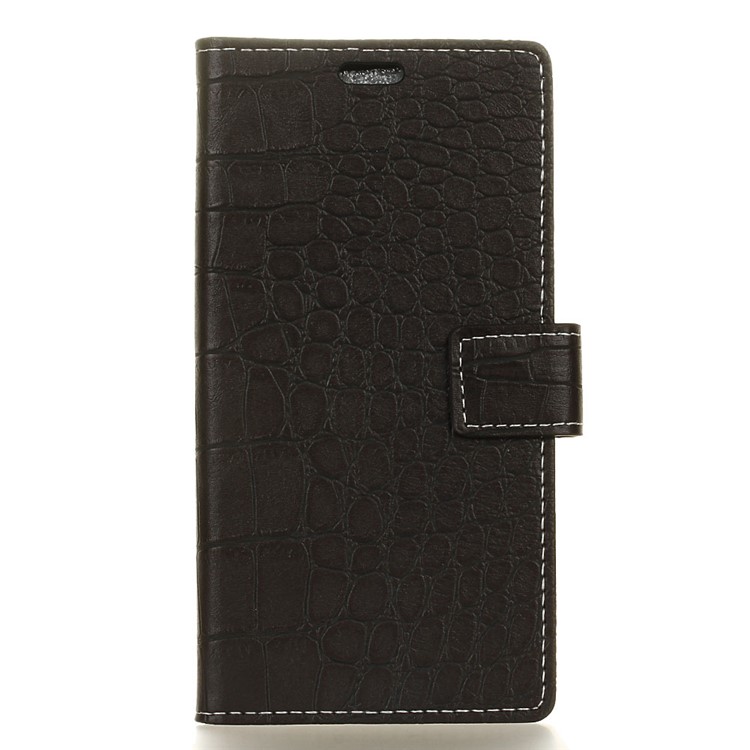 Crocodile Texture Leather Wallet Case for HTC U12 Life - Black-2