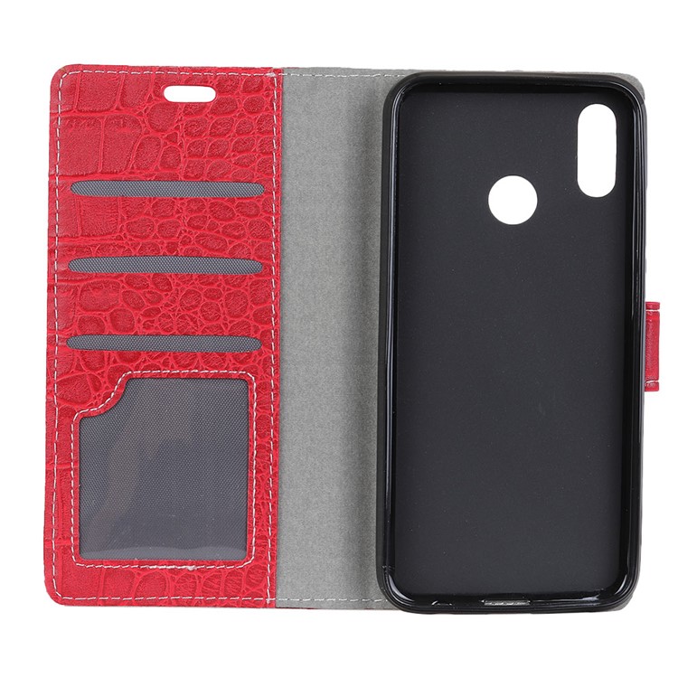 Crocodile Texture Leather Wallet Shell Case for HTC U12 Life - Red-3