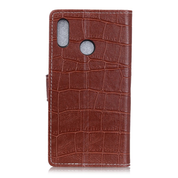 Crocodile Texture Wallet Leather Stand Cover for HTC U12 Life - Brown-2
