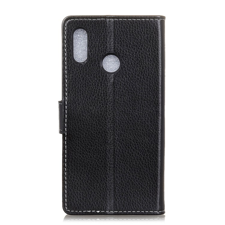 Litchi Skin Wallet Leather Stand Case for HTC U12 Life - Black-3