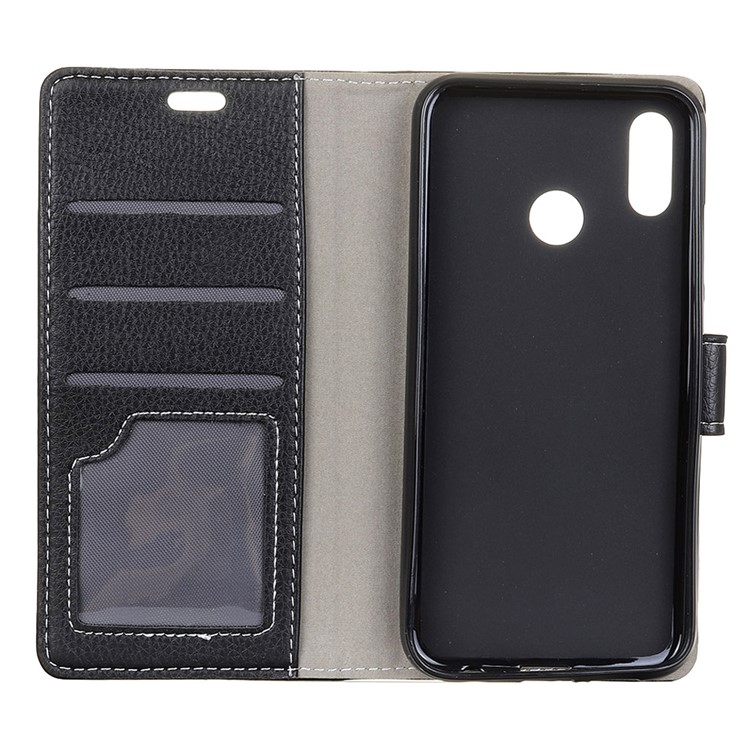 Litchi Skin Wallet Leather Stand Case for HTC U12 Life - Black-4