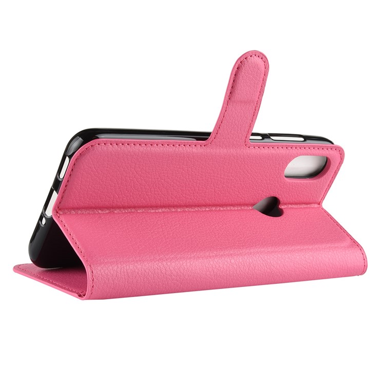 Litchi Skin PU Leather Phone Case with Stand for HTC U12 Life - Rose-5