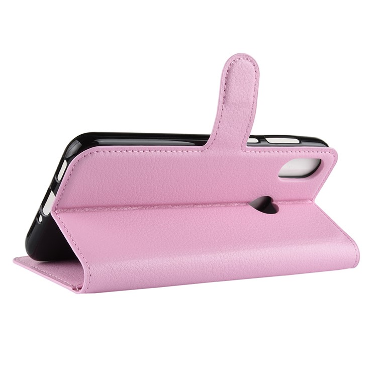 Litchi Skin PU Leather Phone Cover with Wallet for HTC U12 Life - Pink-5