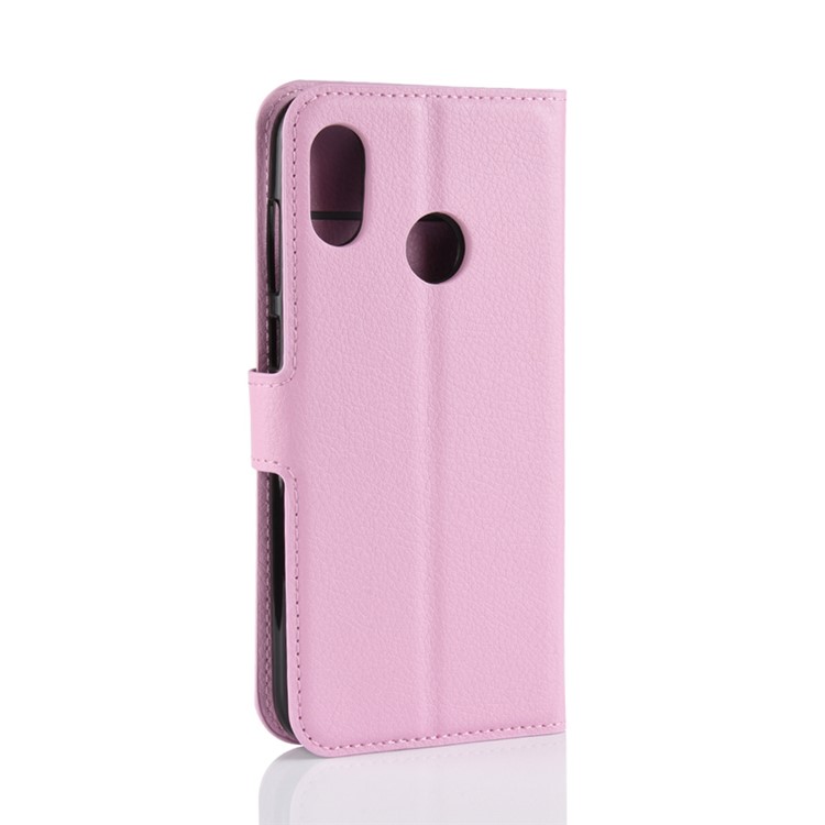 Litchi Skin PU Leather Phone Cover with Wallet for HTC U12 Life - Pink-6