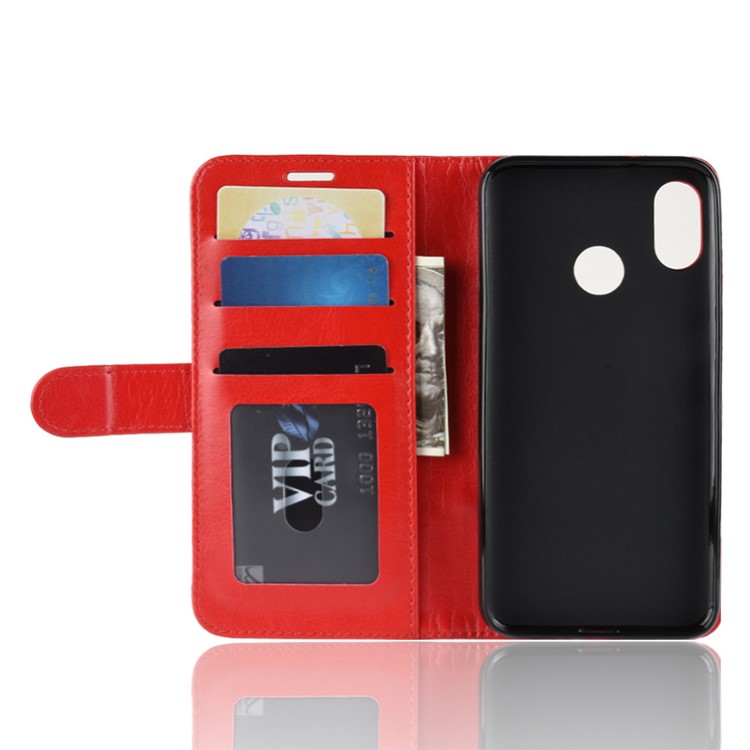 For HTC U12 Life Crazy Horse Wallet Stand Leather Protection Shell - Red-4