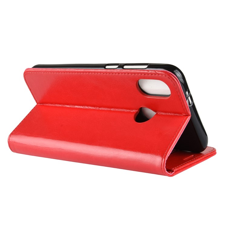 For HTC U12 Life Crazy Horse Wallet Stand Leather Protection Shell - Red-6