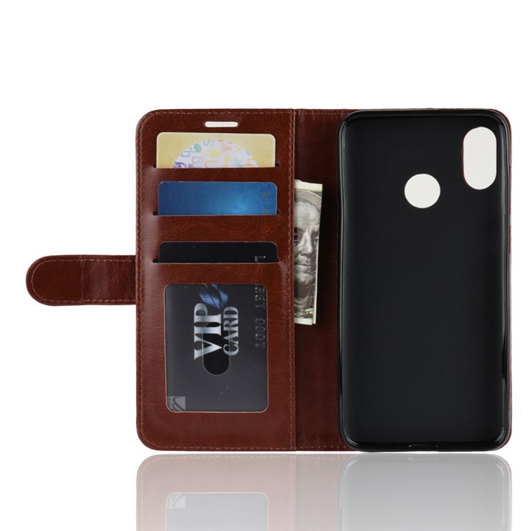 For HTC U12 Life Crazy Horse Wallet Stand Leather Magnetic Case Cover - Brown-2