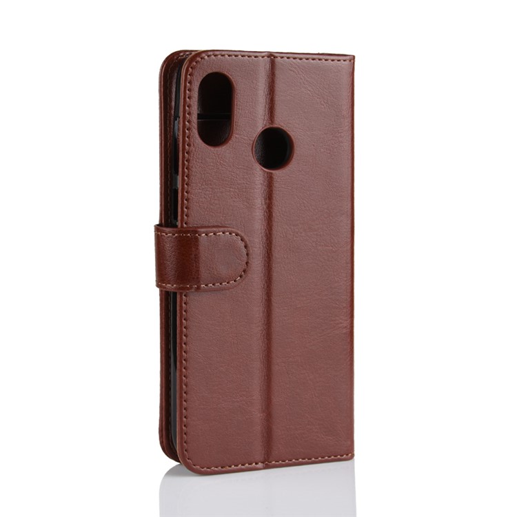 For HTC U12 Life Crazy Horse Wallet Stand Leather Magnetic Case Cover - Brown-5