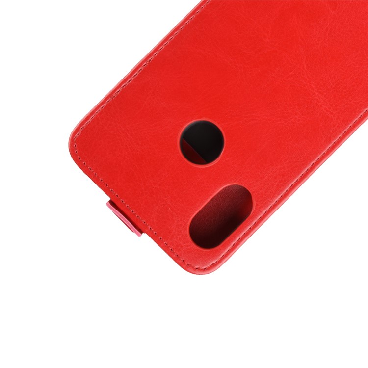 Crazy Horse Vertical Flip Leather Card Holder Phone Shell for HTC U12 Life - Red-3