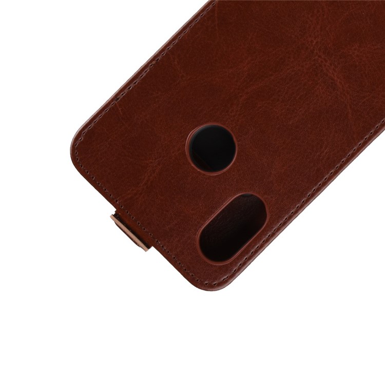 Crazy Horse Vertical Flip Leather Magnetic Phone Casing for HTC U12 Life - Brown-3
