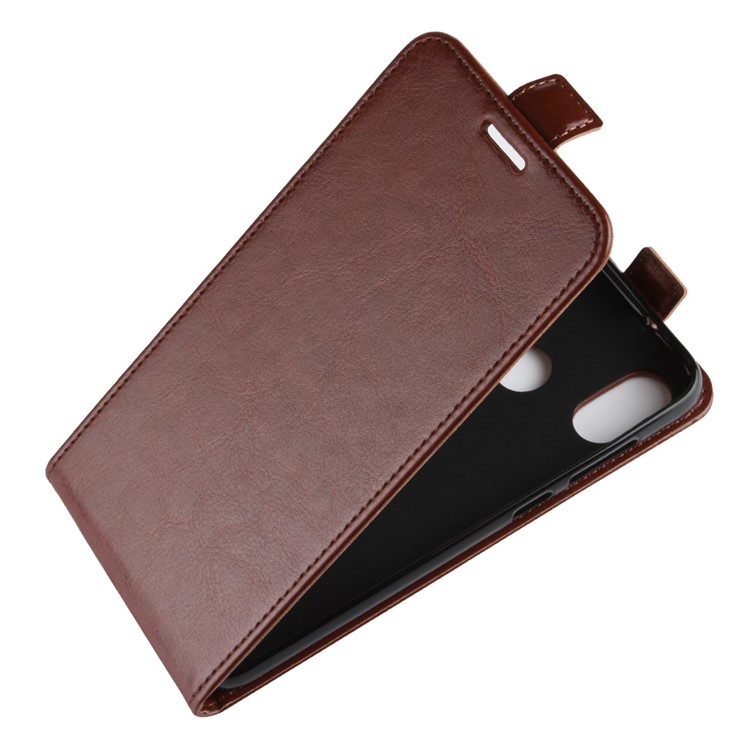 Crazy Horse Vertical Flip Leather Magnetic Phone Casing for HTC U12 Life - Brown-4