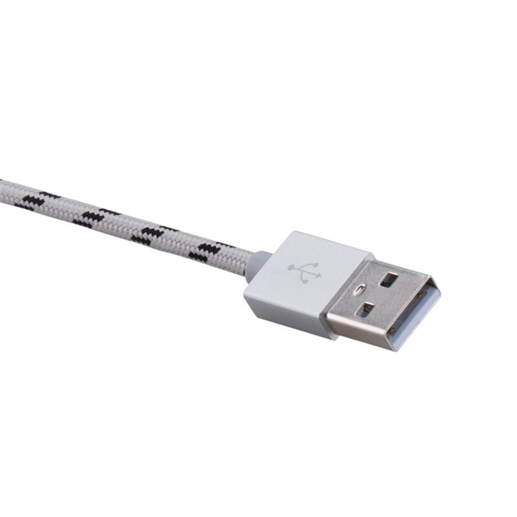 MOMAX Elite 2M MFI Woven Lightning 8pin USB Charge Data Cable for iPhone iPad iPod - Silver Color-7