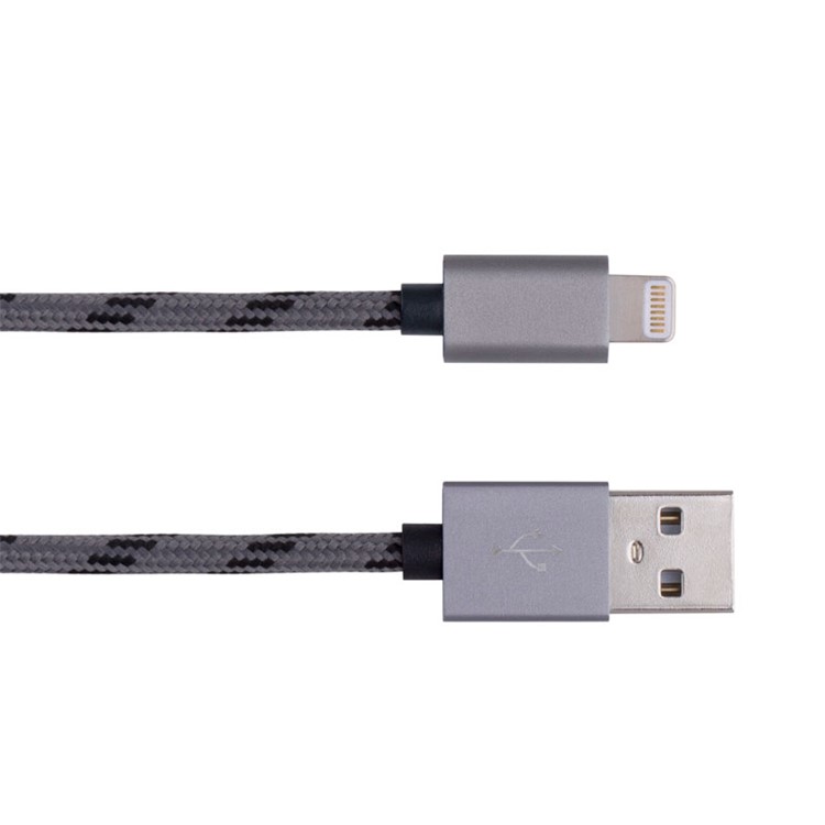 MOMAX Elite 2M MFI Woven Lightning 8pin USB Data Charging Cable for iPhone iPad iPod - Grey-2