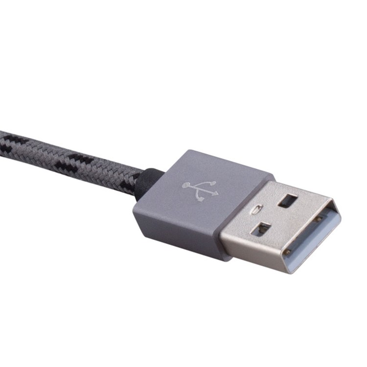 MOMAX Elite 2M MFI Woven Lightning 8pin USB Data Charging Cable for iPhone iPad iPod - Grey-7