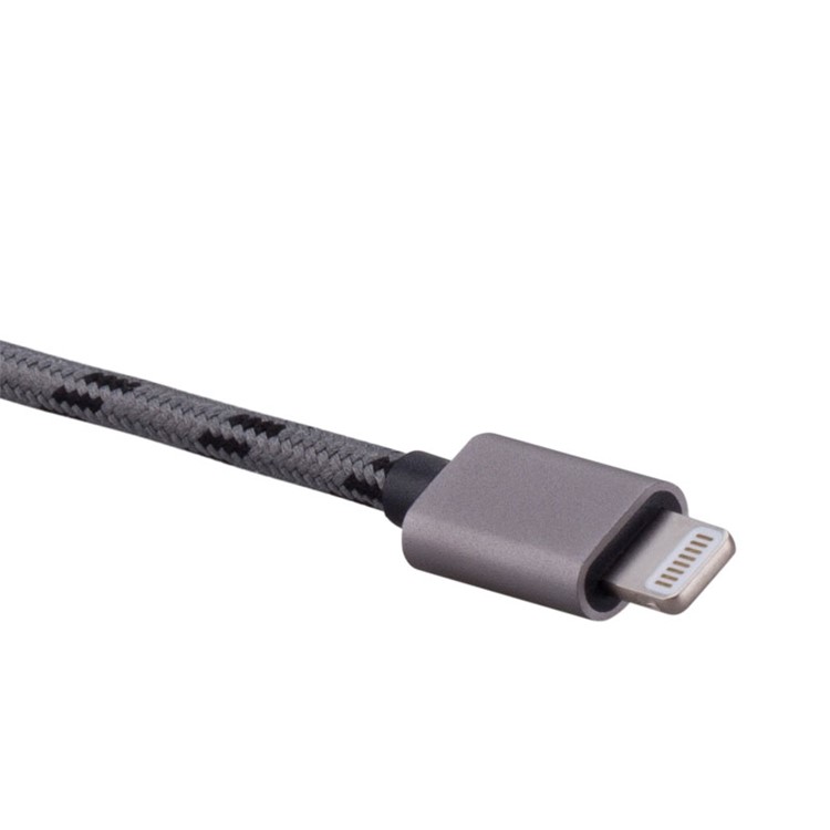 MOMAX Elite 2M MFI Woven Lightning 8pin USB Data Charging Cable for iPhone iPad iPod - Grey-8