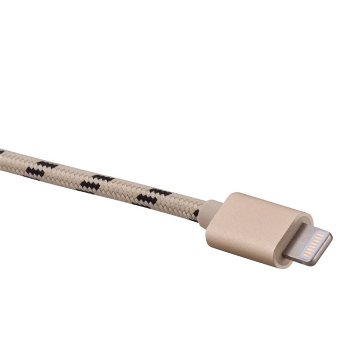 MOMAX Elite 2M MFI Woven Lightning 8pin USB Data Charger Cable for iPhone iPad iPod - Champagne-6
