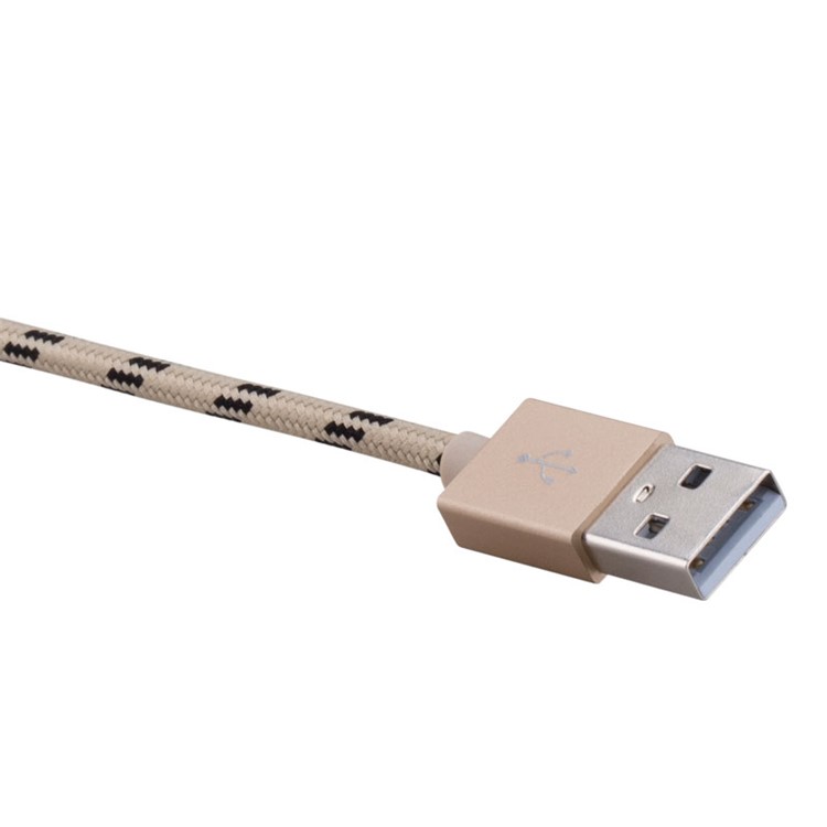 MOMAX Elite 2M MFI Woven Lightning 8pin USB Data Charger Cable for iPhone iPad iPod - Champagne-7