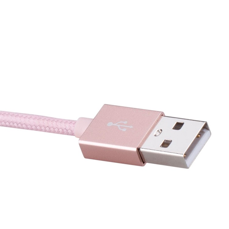 MOMAX Elite 2M MFI Woven Lightning 8pin USB Data Charge Cable for iPhone iPad iPod - Rose Gold Color-7