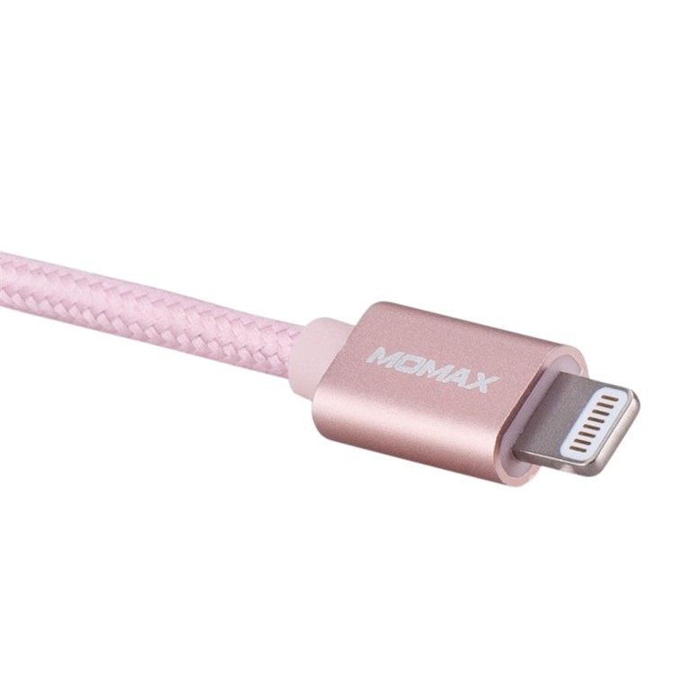 MOMAX Elite 2M MFI Woven Lightning 8pin USB Data Charge Cable for iPhone iPad iPod - Rose Gold Color-8