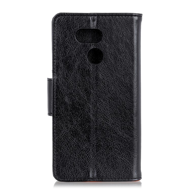 Nappa Texture Split Leather Wallet Cell Phone Case for HTC Desire 12s - Black-3