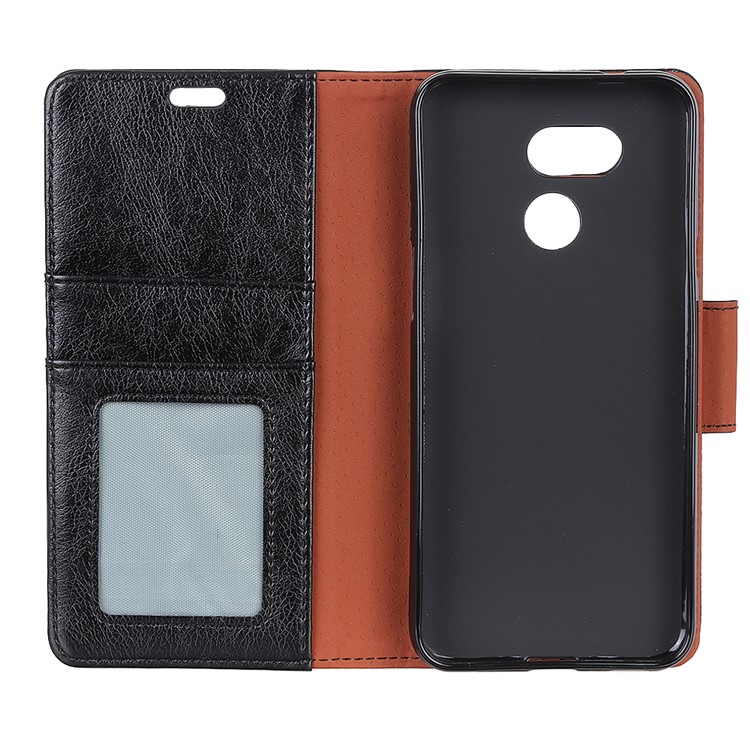 Nappa Texture Split Leather Wallet Cell Phone Case for HTC Desire 12s - Black-4