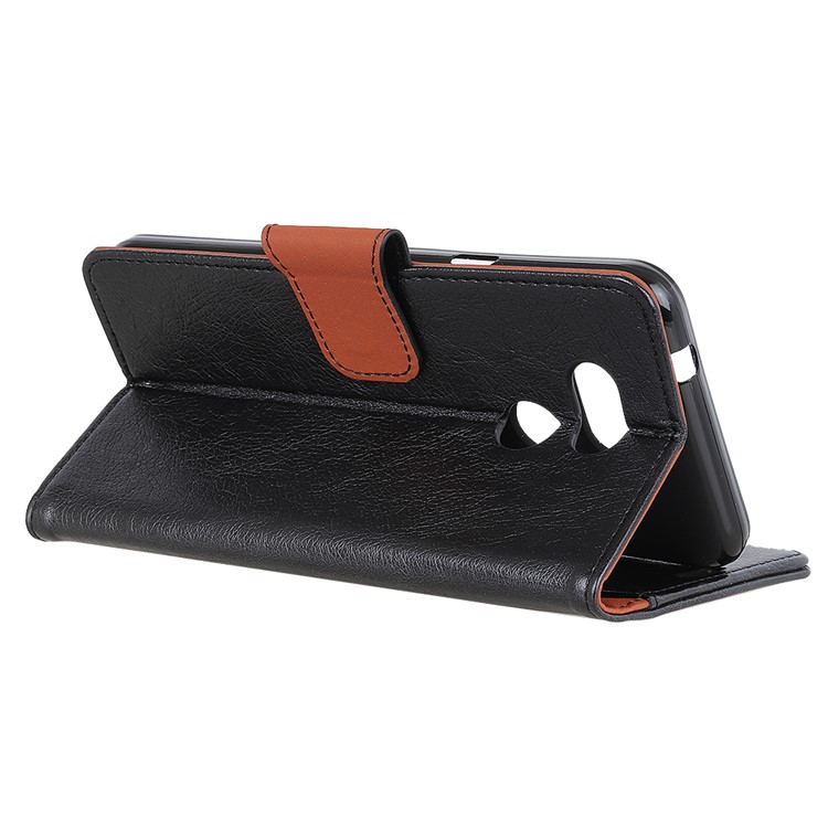 Nappa Texture Split Leather Wallet Cell Phone Case for HTC Desire 12s - Black-5