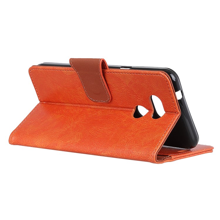 Nappa Texture Split Leather Protective Mobile Shell for HTC Desire 12s - Orange-5