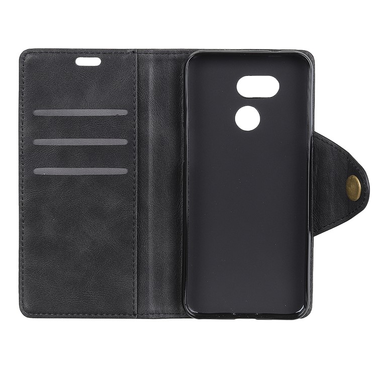 PU Leather Wallet Stand Cell Phone Case for HTC Desire 12s - Black-5
