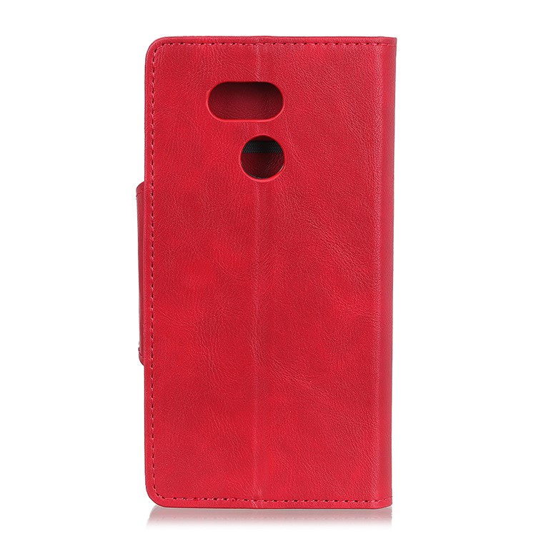 PU Leather Protective Cover with Wallet Stand for HTC Desire 12s - Red-3