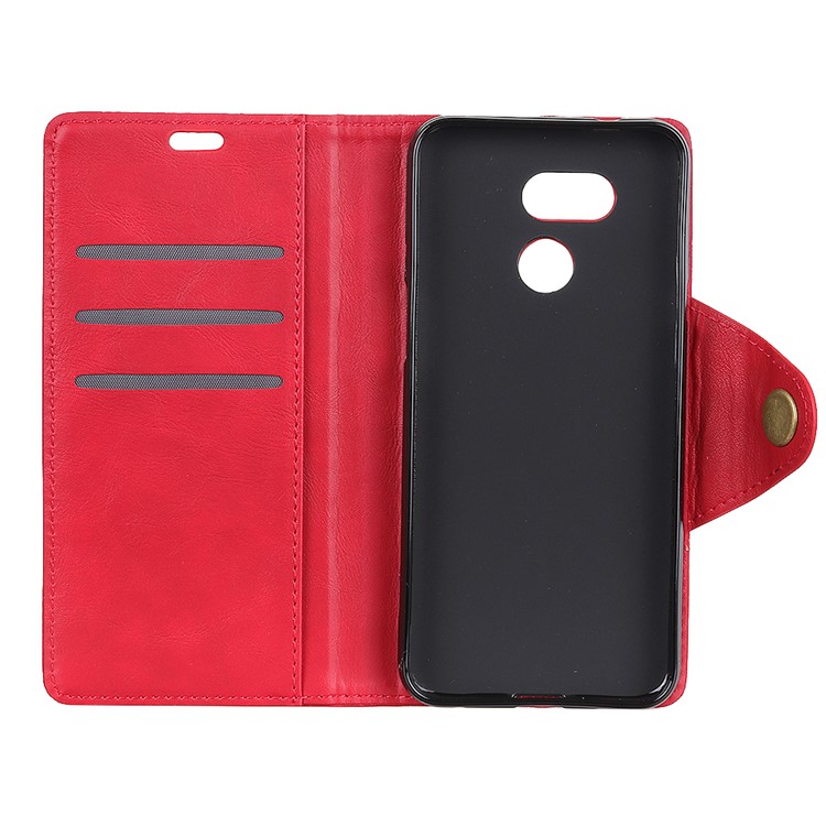 PU Leather Protective Cover with Wallet Stand for HTC Desire 12s - Red-5