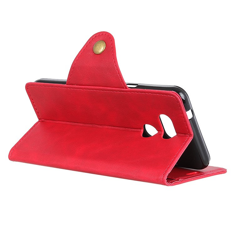 PU Leather Protective Cover with Wallet Stand for HTC Desire 12s - Red-8