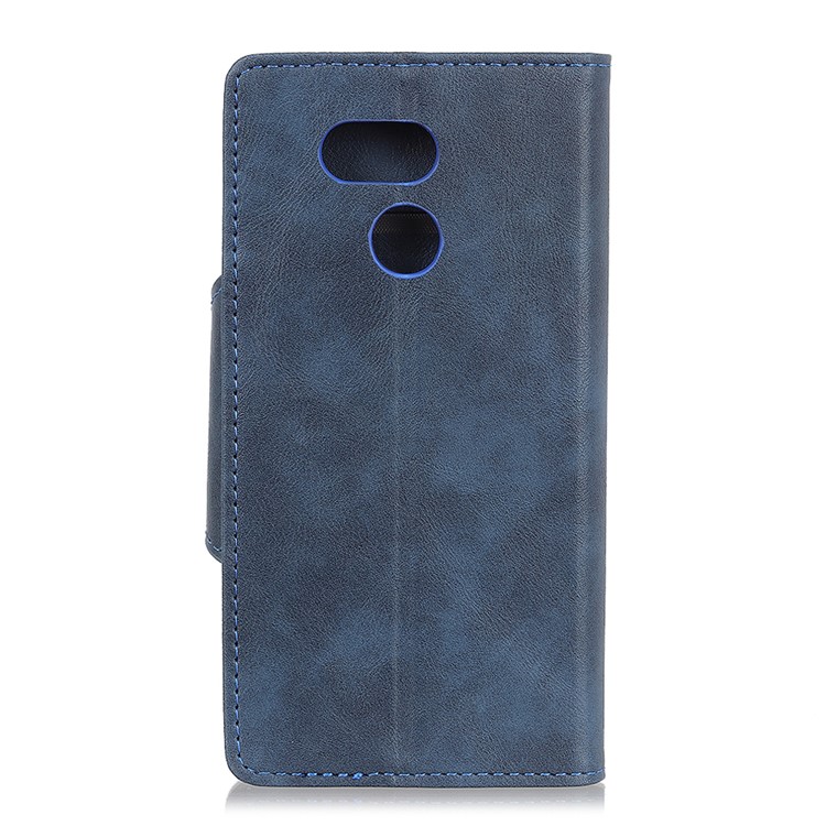 PU Leather Wallet Stand Mobile Phone Shell for HTC Desire 12s - Blue-3