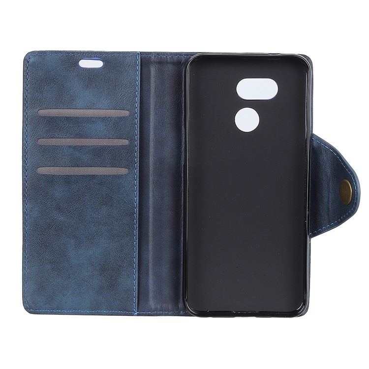 PU Leather Wallet Stand Mobile Phone Shell for HTC Desire 12s - Blue-5