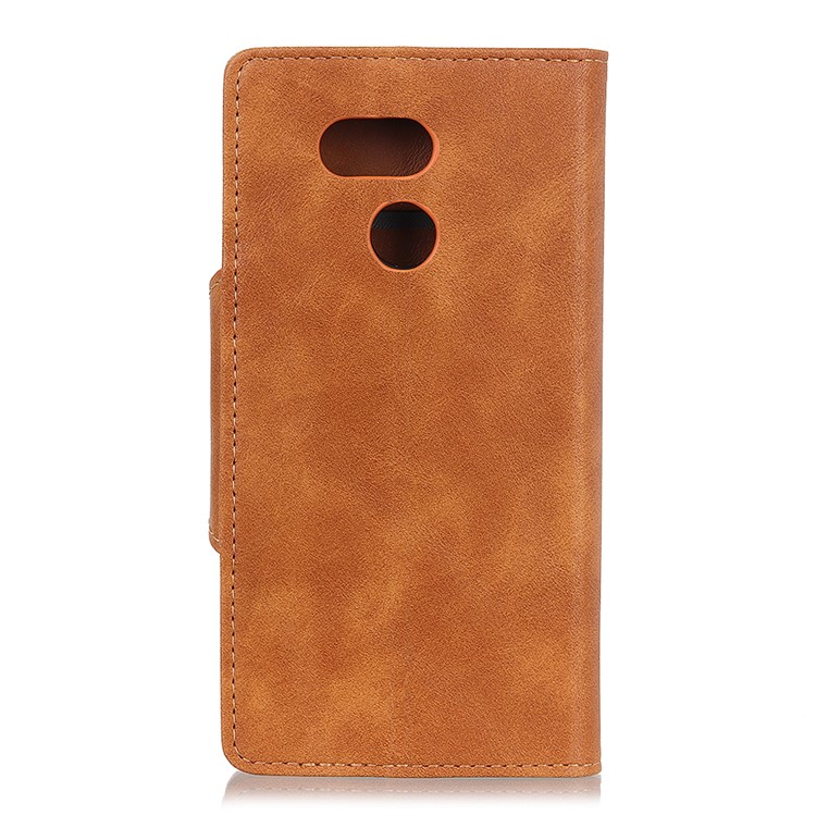 PU Leather Wallet Stand Case Accessory for HTC Desire 12s - Brown-3