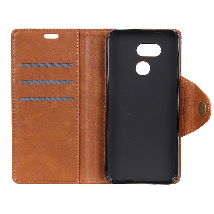 PU Leather Wallet Stand Case Accessory for HTC Desire 12s - Brown-5