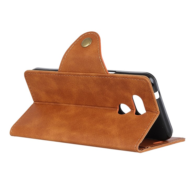 PU Leather Wallet Stand Case Accessory for HTC Desire 12s - Brown-8