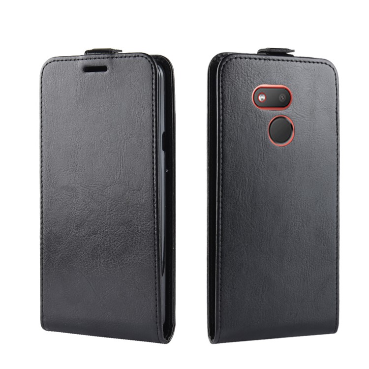 Crazy Horse Vertical Flip Leather Case with Card Slot for HTC Desire 12s - Black-2