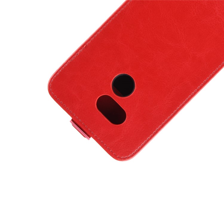 Crazy Horse Vertical Flip Leather Shell with Card Slot for HTC Desire 12s - Red-4