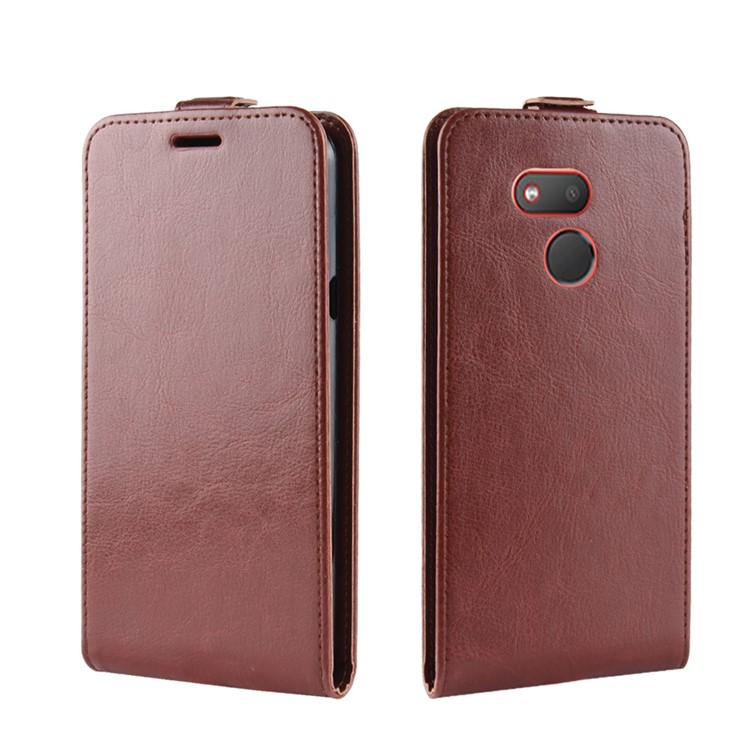 Crazy Horse Vertical Flip Leather Casing with Card Slot for HTC Desire 12s - Brown-2