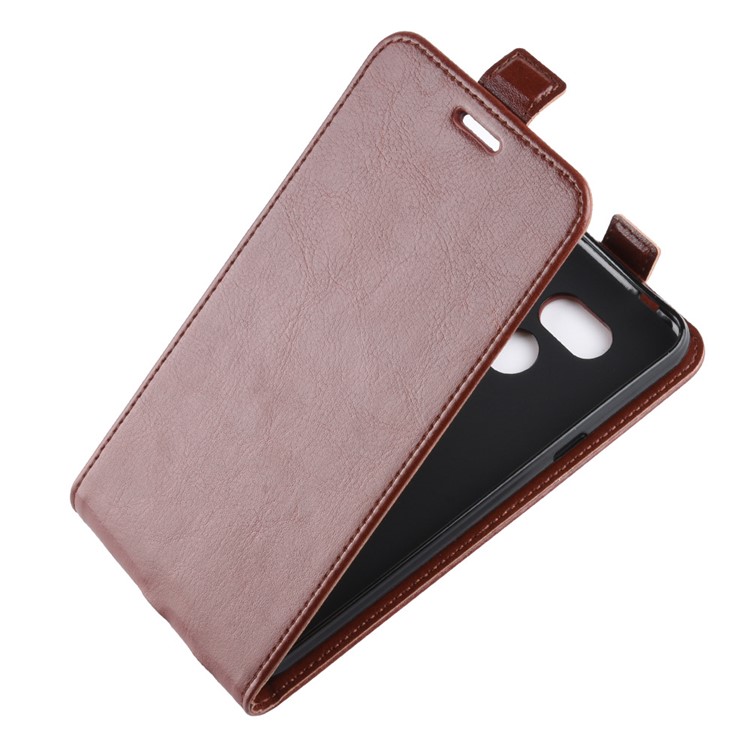 Crazy Horse Vertical Flip Leather Casing with Card Slot for HTC Desire 12s - Brown-3