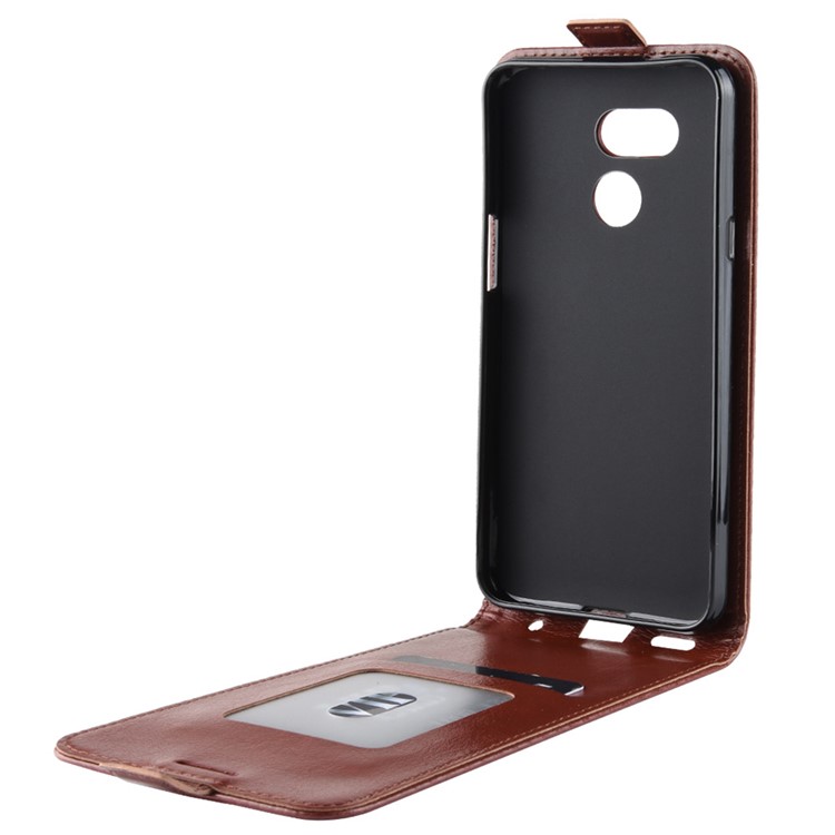 Crazy Horse Vertical Flip Leather Casing with Card Slot for HTC Desire 12s - Brown-5