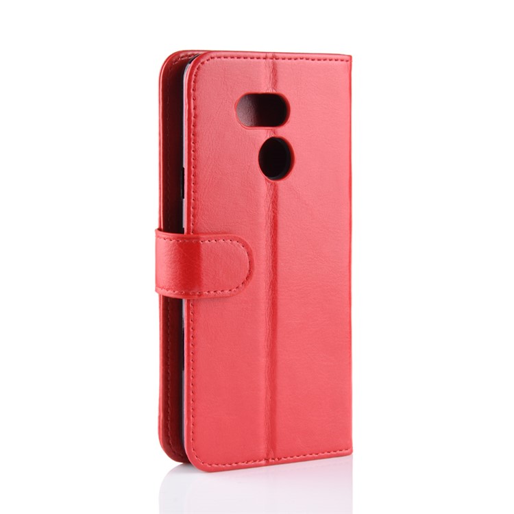 Crazy Horse PU Leather Stand Wallet Flip Shell for HTC Desire 12s - Red-4