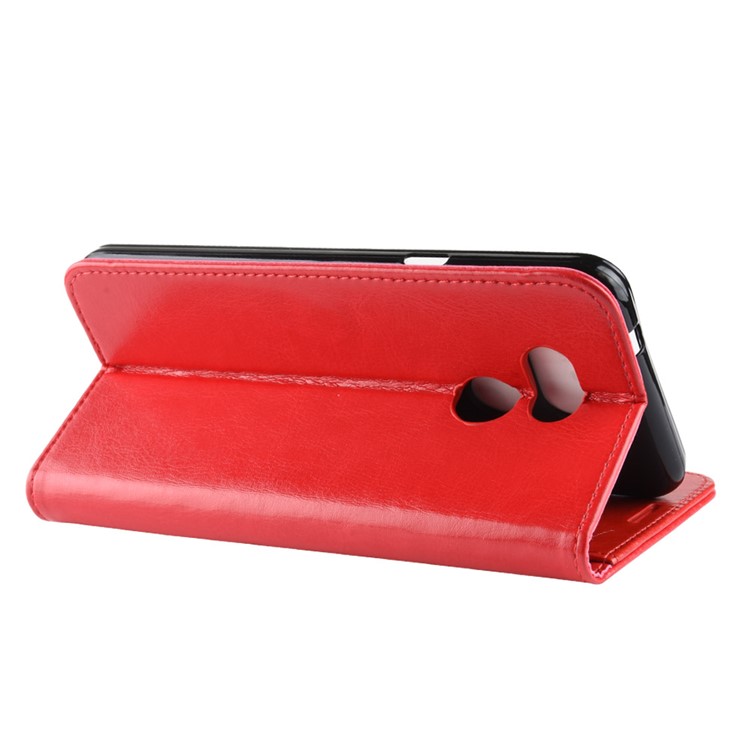 Crazy Horse PU Leather Stand Wallet Flip Shell for HTC Desire 12s - Red-8