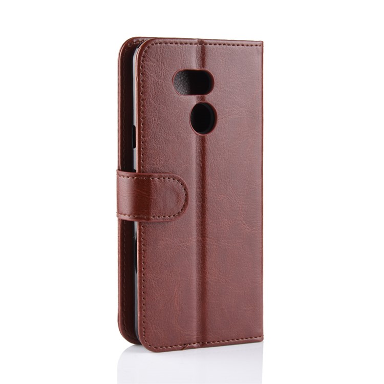 Crazy Horse PU Leather Stand Wallet Flip Casing for HTC Desire 12s - Brown-4