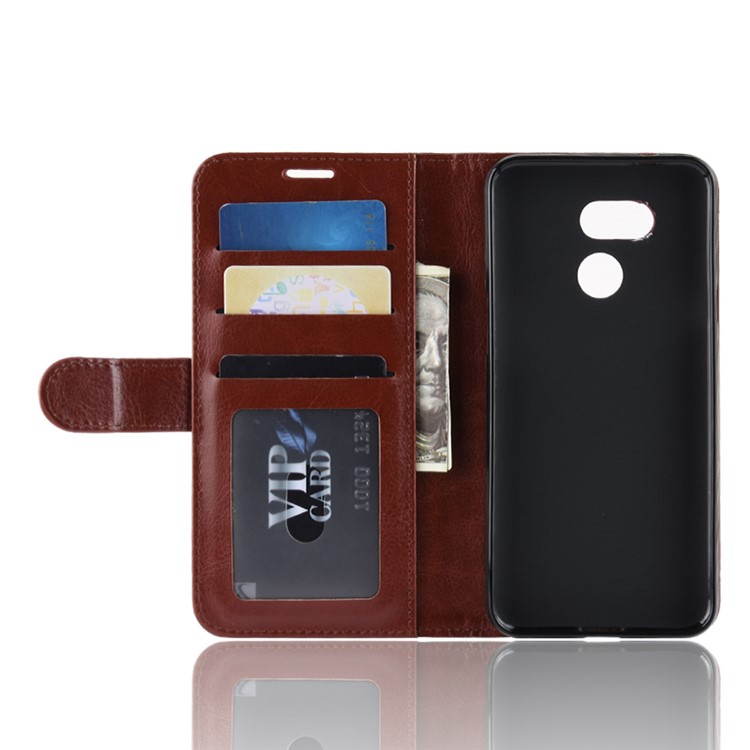 Crazy Horse PU Leather Stand Wallet Flip Casing for HTC Desire 12s - Brown-6