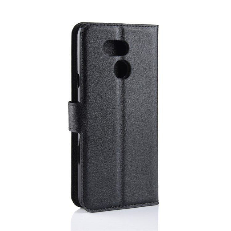 Litchi Skin Wallet Leather Stand Case for HTC Desire 12s - Black-4