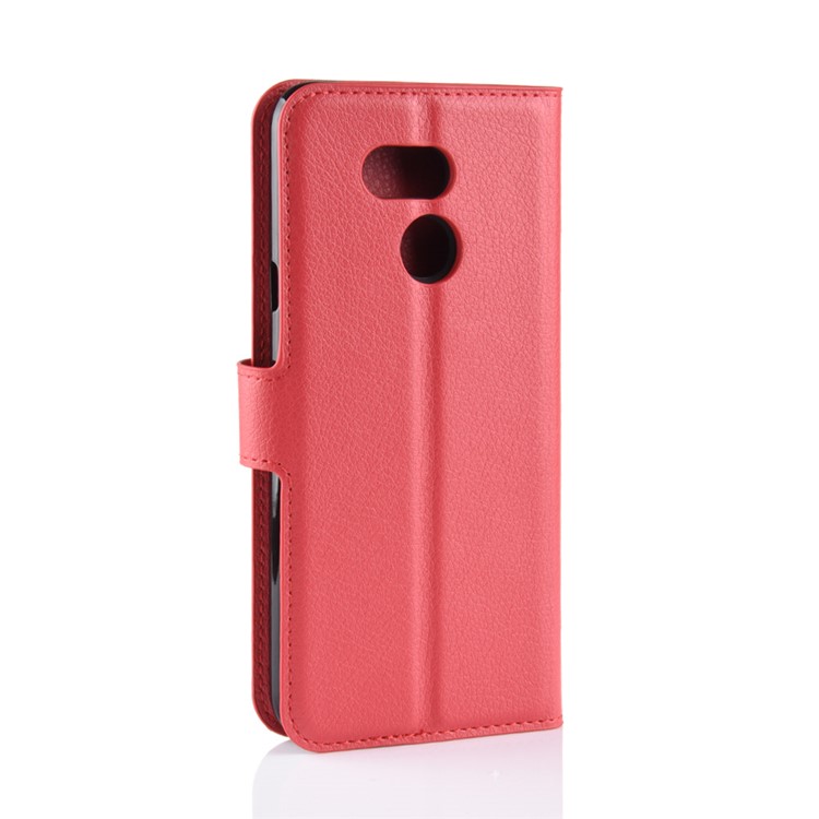 Litchi Skin Wallet Leather Magnetic Case for HTC Desire 12s - Red-3