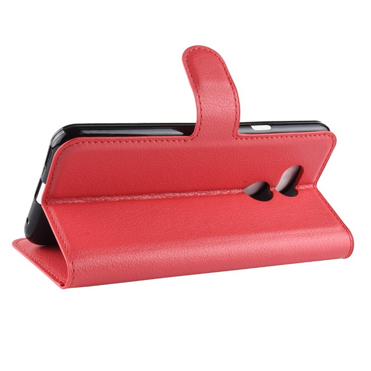 Litchi Skin Wallet Leather Magnetic Case for HTC Desire 12s - Red-6