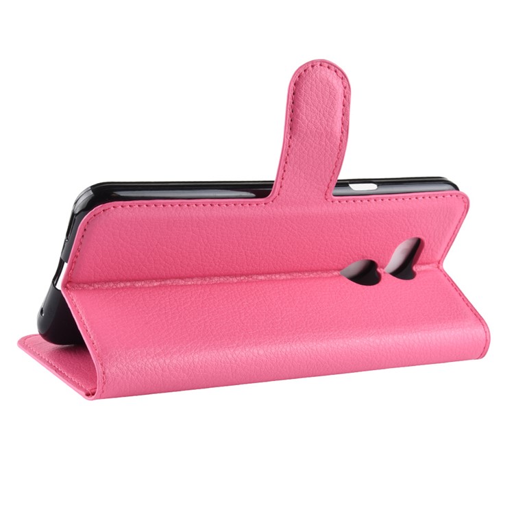 Litchi Skin Magnetic Leather Stand Case for HTC Desire 12s - Rose-6