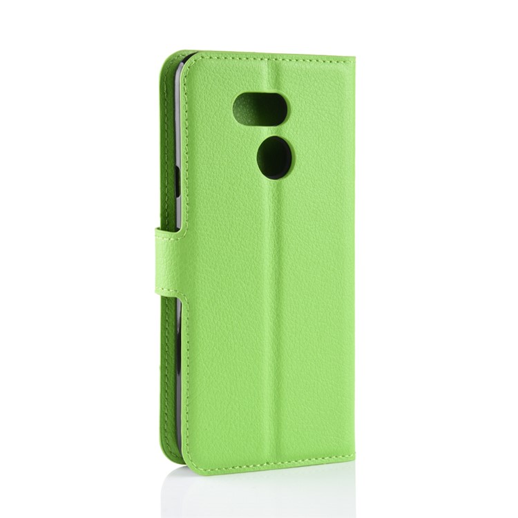 Litchi Skin Leather Wallet Stand Case for HTC Desire 12s - Green-3
